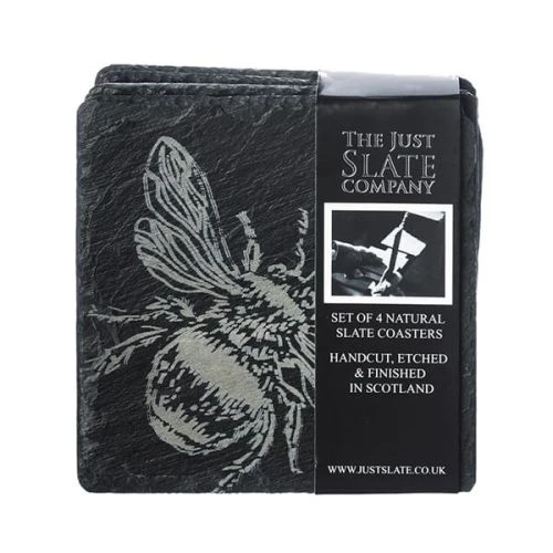 The Just Slate Company Set Of 4 Bee Slate Coasters 4 The Just Slate Company Set Of 4 Bee Slate Coasters - Image 2