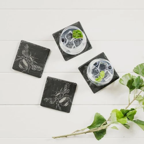The Just Slate Company Set Of 4 Bee Slate Coasters 5 The Just Slate Company Set Of 4 Bee Slate Coasters - Image 3