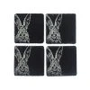 The Just Slate Company Set Of 4 Hare Slate Coasters -tableware JSCS4H Just Slate Company Hare Slate Coasters