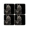The Just Slate Company Set Of 4 Horse Portrait Slate Coasters -tableware JSCS4HP Just Slate Company Horse Portrait Slate Coasters