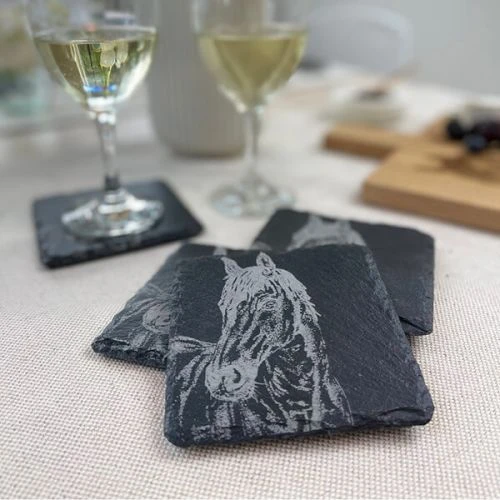 The Just Slate Company Set Of 4 Horse Portrait Slate Coasters 5 The Just Slate Company Set Of 4 Horse Portrait Slate Coasters - Image 3