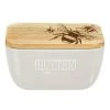 The Just Slate Company Bee White Butter Dish -tableware JSSOBDWB Just Slate Company Bee White Butter Dish