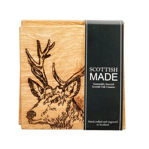 The Just Slate Company Set Of 2 Stag Oak Coasters 4 The Just Slate Company Set Of 2 Stag Oak Coasters - Image 2