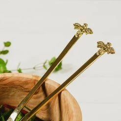 The Just Slate Company Bee Salad Server Set -tableware JSSSB Just Slate Company Bee Salad Server Set 4