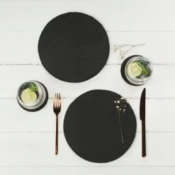 The Just Slate Company Set Of 2 Round Slate Placemats 7 The Just Slate Company Set Of 2 Round Slate Placemats -tableware JSTMO2B Just Slate Company Round Slate Place Mats 2