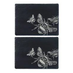The Just Slate Company Set Of 2 Bee Slate Placemats