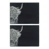 The Just Slate Company Set Of 2 Highland Cow Placemats -tableware JSTMR2HC Just Slate Company Highland Cow Slate Place Mats