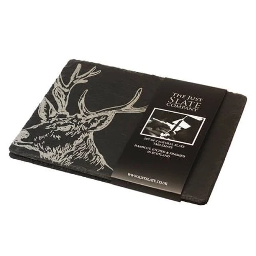 The Just Slate Company Set Of 2 Stag Slate Placemats 4 The Just Slate Company Set Of 2 Stag Slate Placemats - Image 2