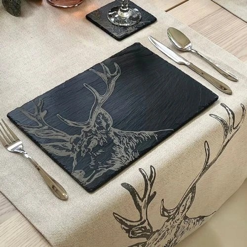 The Just Slate Company Set Of 2 Stag Slate Placemats 5 The Just Slate Company Set Of 2 Stag Slate Placemats - Image 3