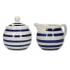 London Pottery Sugar And Creamer Set Blue Bands -tableware JY18LT47 London Pottery Sugar and Creamer Set Blue Bands