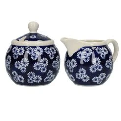 London Pottery Sugar And Creamer Set Small Daisies
