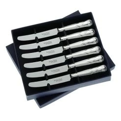 Arthur Price Of England Sovereign Stainless Steel Set Of Six Tea Knives Kings