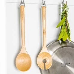 KitchenAid Birchwood Salad Servers, Fork And Spoon -tableware KQR713OHE KitchenAid Bamboo Salad Servers 4