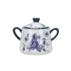 London Pottery Blue Rose Sugar Bowl With Lid -tableware LPBRSUGBLU London Pottery Sugar Pot Cornflower