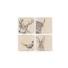 The Just Slate Company Set Of 4 Country Animals Linen Coasters -tableware LTC4CA Just Slate Company Country Animals Linen Coasters