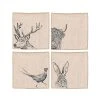 The Just Slate Company Set Of 4 Country Animals Linen Napkins -tableware LTN4CA Just Slate Company Country Animals Linen Napkins