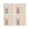The Just Slate Company Set Of 4 Hare Linen Napkins -tableware LTN4H Just Slate Company Hare Linen Napkins