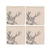 The Just Slate Company Set Of 4 Stag Linen Napkins -tableware LTN4S Just Slate Company Stag Linen Napkins