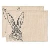 The Just Slate Company Set Of 2 Hare Linen Placemats -tableware LTTM2H Just Slate Company Hare Linen Place Mats