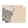 The Just Slate Company Set Of 2 Highland Cow Linen Placemats -tableware LTTM2HC Just Slate Company Highland Cow Linen Place Mats