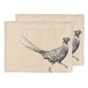 The Just Slate Company Set Of 2 Pheasant Linen Placemats -tableware LTTM2PH Just Slate Company Pheasant Linen Place Mats