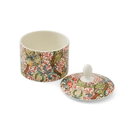 Morris & Co Covered Sugar Bowl Golden Lily 3 Morris & Co Covered Sugar Bowl Golden Lily