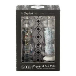 English Tableware Company President Clear Acrylic Salt & Pepper Mill Set -tableware ML030000SET English Tableware Company President Clear Acrylic Salt And Pepper Mill Set 1