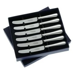 Arthur Price Of England Sovereign Silver Set Of Six Tea Knives Old English