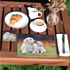 Rural Roots Golden Retrievers Placemat Pack Of 4 -tableware PMO2608X4 Rural Roots By Tradestock Golden Retrievers Placemat Pack Of 4 2