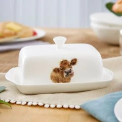 Wrendale Designs Covered Butter Dish Cow -tableware WN4382 XW Wrendale Designs Covered Butter Dish Cow 3