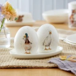 Wrendale Designs Salt & Pepper Pots With Tray Ducks -tableware WN4383 XG Wrendale Designs Salt And Peppe With Tray Ducks 4