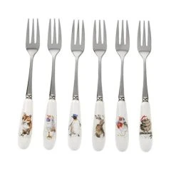 Wrendale Designs Christmas Pastry Forks Set Of 6