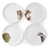 Wrendale Designs Set Of 4 Coupe Plates, 27cm (Badger, Hedgehog, Fox & Owl) -tableware WNB4077 XB Wrendale Designs Coupe Plate Set Of 4 27cm